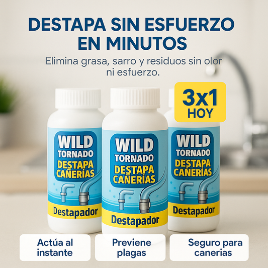 Wild Tornado™ – Destapa y Elimina Plagas al Instante | 3X1 SOLO POR HOY