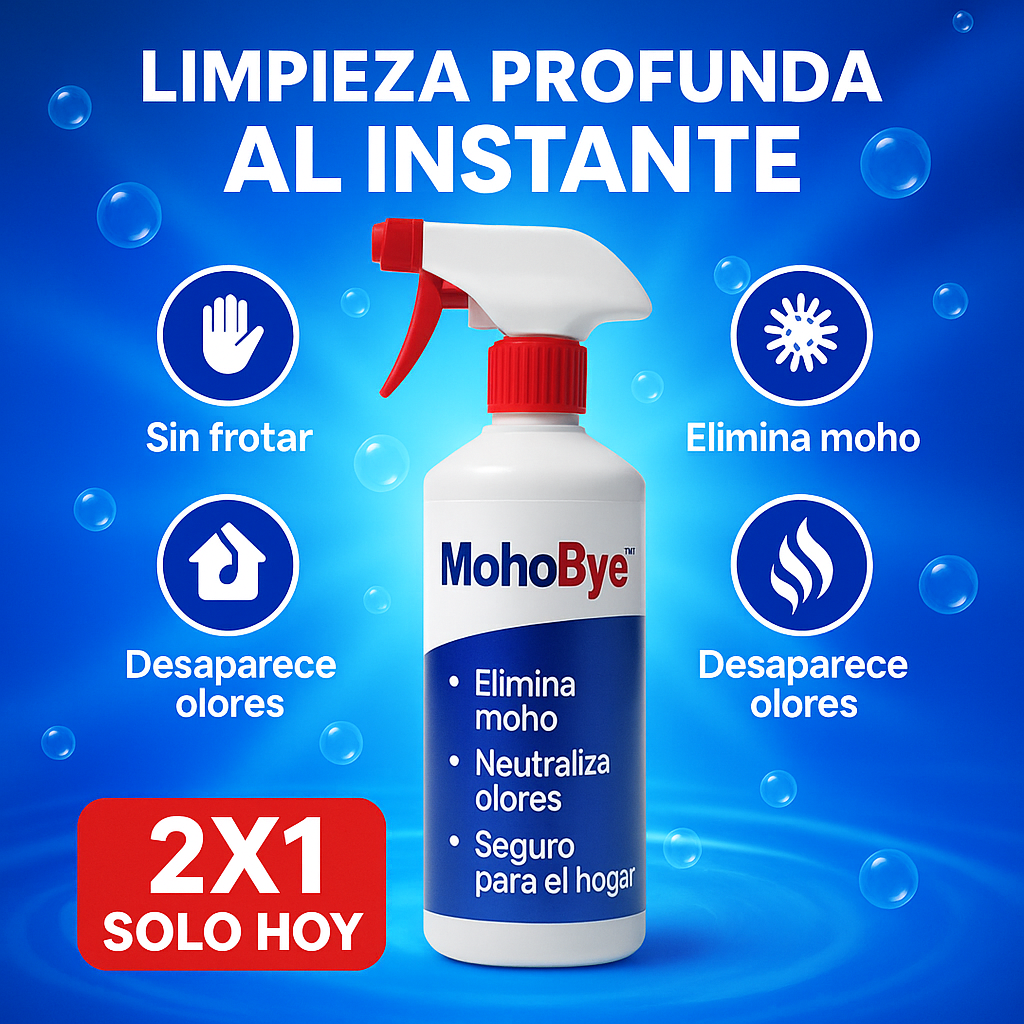 MohoBye™: solución instantánea contra moho y olores sin esfuerzo | 2X1 SOLO HOY