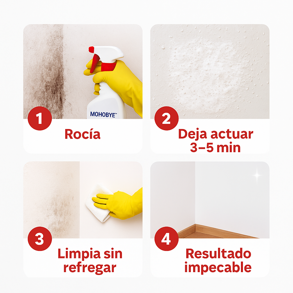 MohoBye™: solución instantánea contra moho y olores sin esfuerzo | 2X1 SOLO HOY